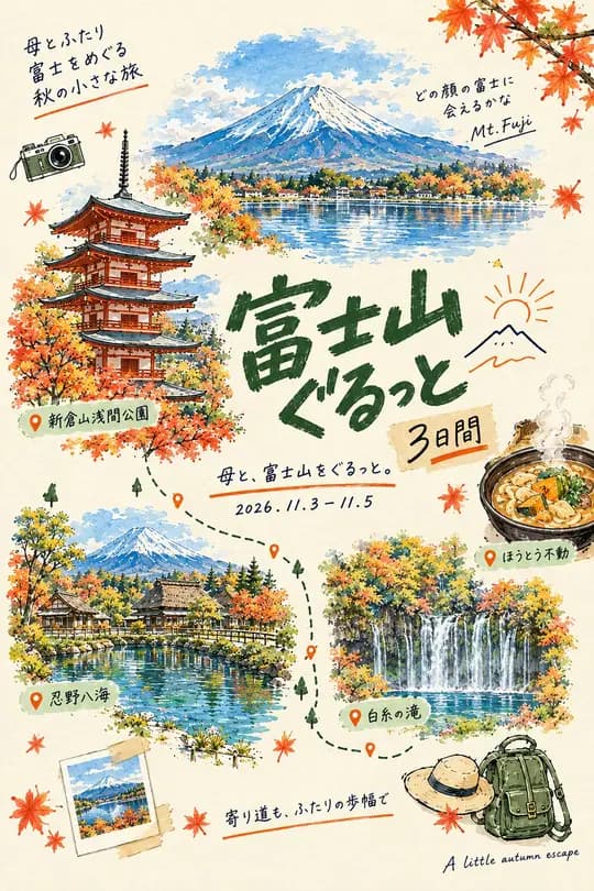 絵のしおり「水彩の旅手帳」の表紙の見本