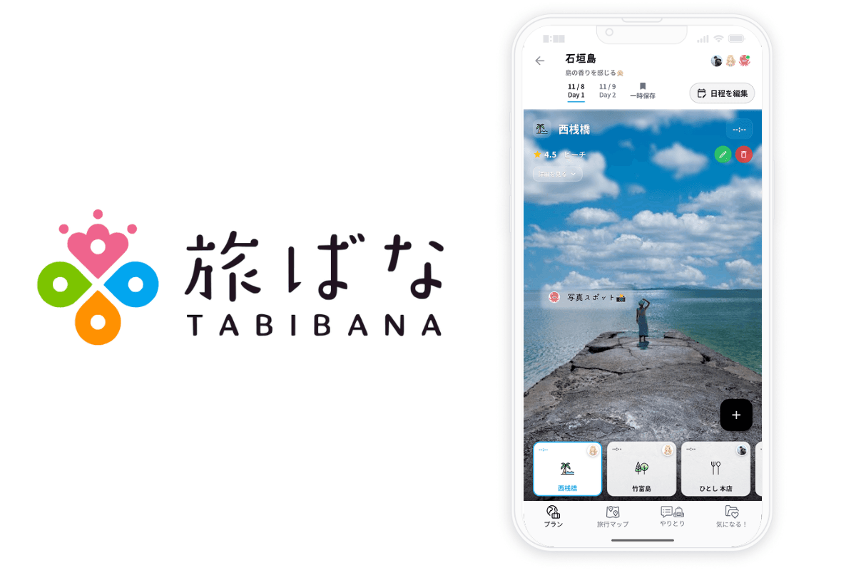 旅ばなアプリの利用イメージ